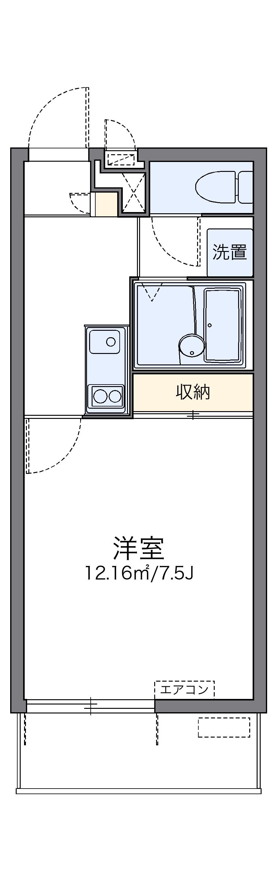 レオパレスマイン(1K/2階)の間取り写真