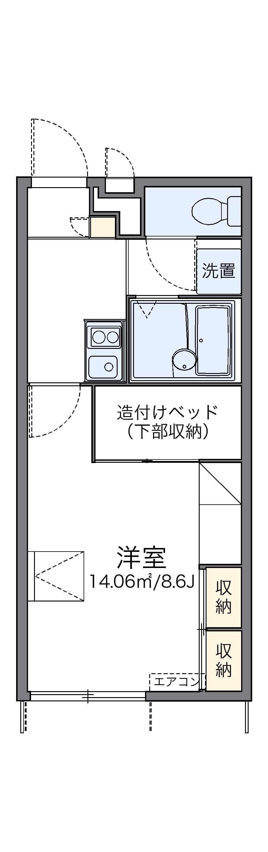 レオパレスマメーズ柴(1K/1階)の間取り写真