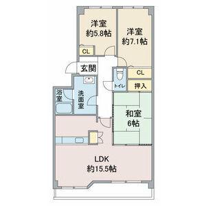 エスペランサⅡ(3LDK/3階)の間取り写真