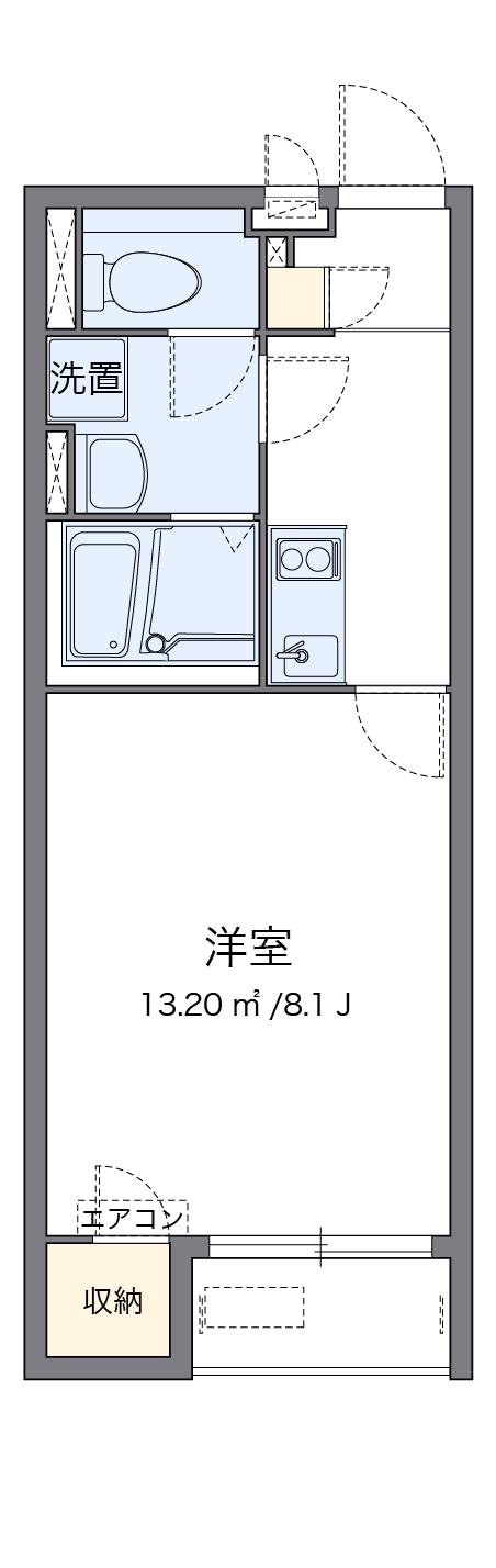 クレイノゾーンウイングロード(1K/1階)の間取り写真