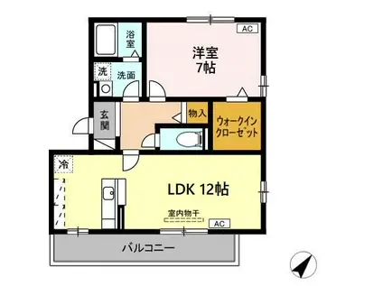 パークコート向陽町(1LDK/3階)の間取り写真