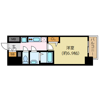 プレサンス丸の内アデル(1K/12階)の間取り写真