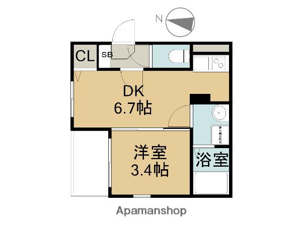 ハーモニーテラス城東町Ⅰ(1DK/1階)の間取り写真