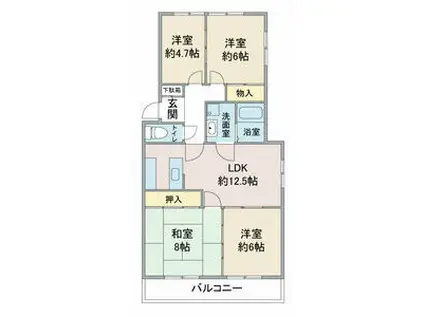 レスカール社台(4LDK/2階)の間取り写真