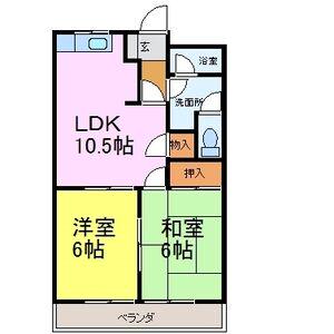 ハイツタチバナ(2LDK/1階)の間取り写真