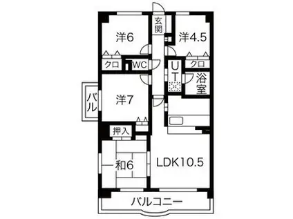 クレストヒルズ東山(4LDK/2階)の間取り写真