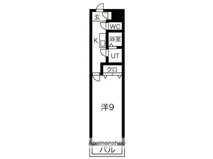 カーサベルデ(1K/1階)の間取り写真