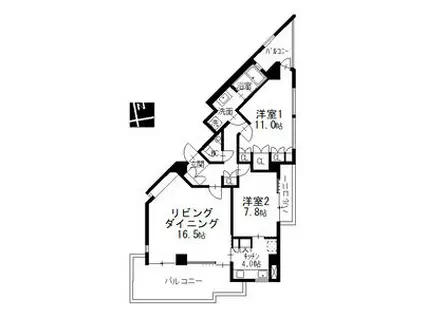 NS21やごと(2LDK/5階)の間取り写真