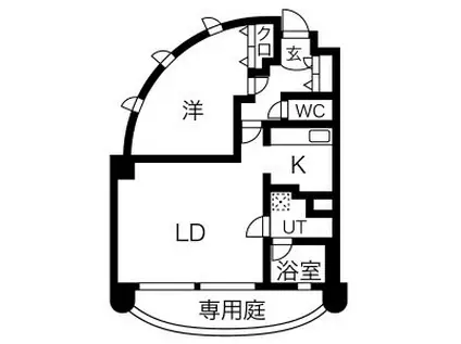 さくらHILLSYAGOTO(1LDK/1階)の間取り写真