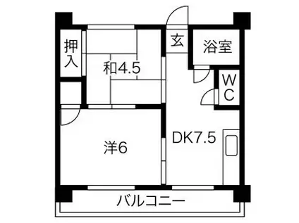 メゾンさくら(2DK/5階)の間取り写真