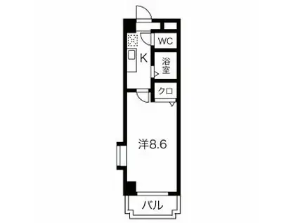 パレスWAN(1K/2階)の間取り写真