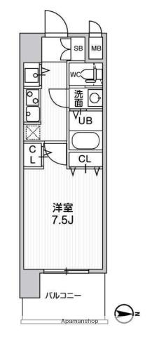 LA DOUCEUR黒川Ⅱ(1K/10階)の間取り写真