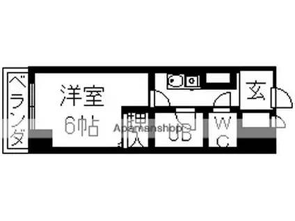 芳野アミティ(1K/4階)の間取り写真