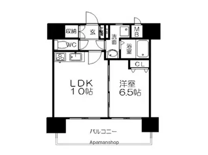 スタジオスクエア泉(1LDK/8階)の間取り写真