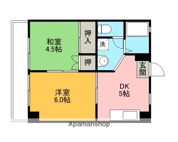 AIマンション(2DK/2階)の間取り写真