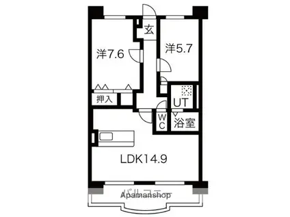 LABOLSON(2LDK/2階)の間取り写真