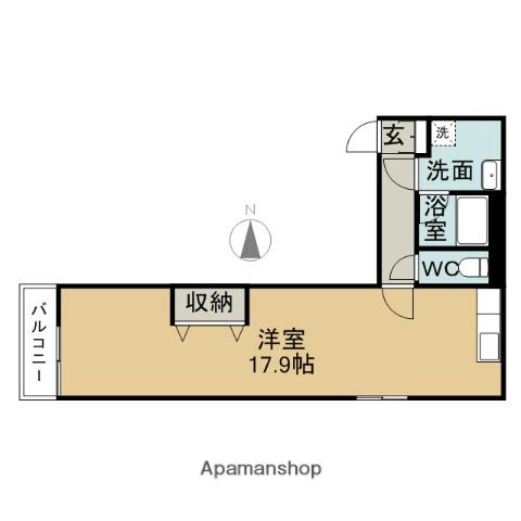 白壁ふたば荘(ワンルーム/2階)の間取り写真