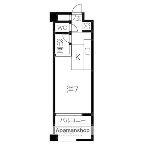 クレイタスパークⅣ(ワンルーム/4階)の間取り写真