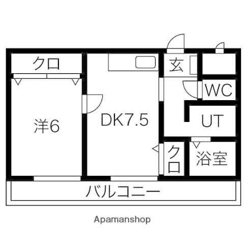 柴昭ビルエスパシオ(1DK/4階)の間取り写真
