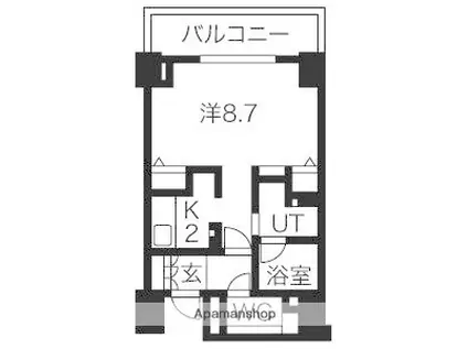 CASSIA車道(1K/12階)の間取り写真