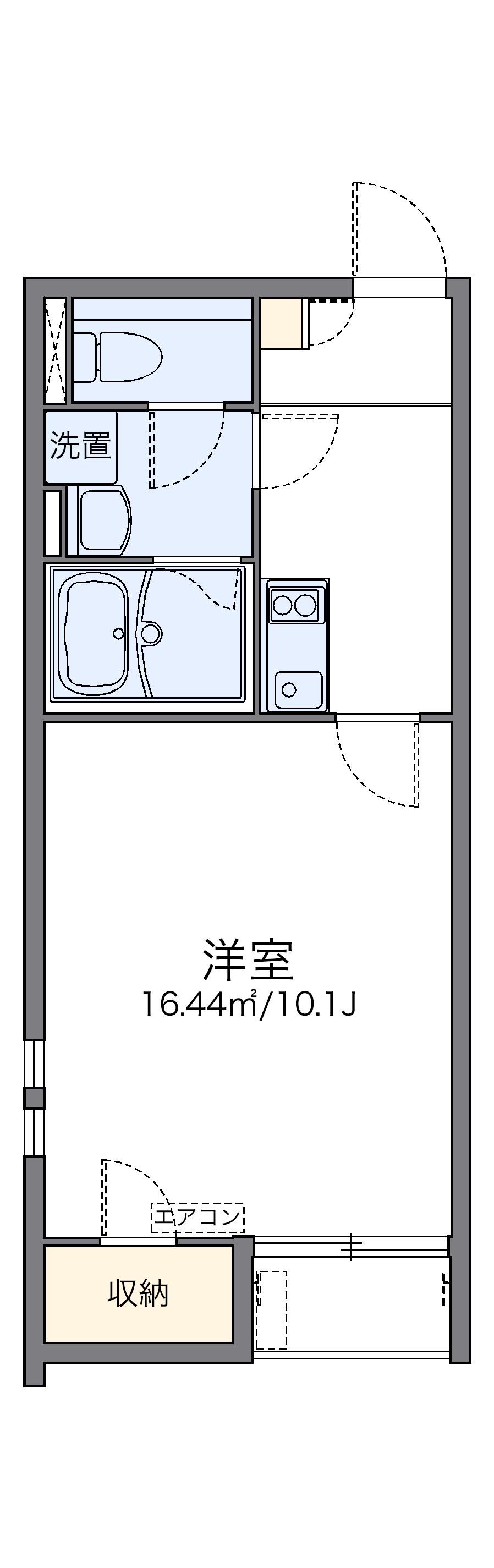 レオネクスト高針荒田Ⅰ(1K/1階)の間取り写真