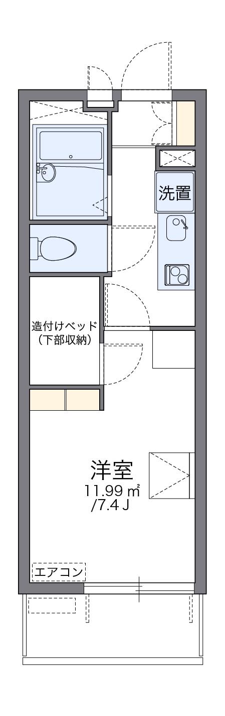 レオパレスYAHAGI Ⅰ(1K/3階)の間取り写真