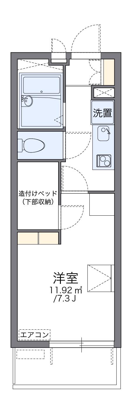 レオパレスYAHAGI Ⅰ(1K/3階)の間取り写真