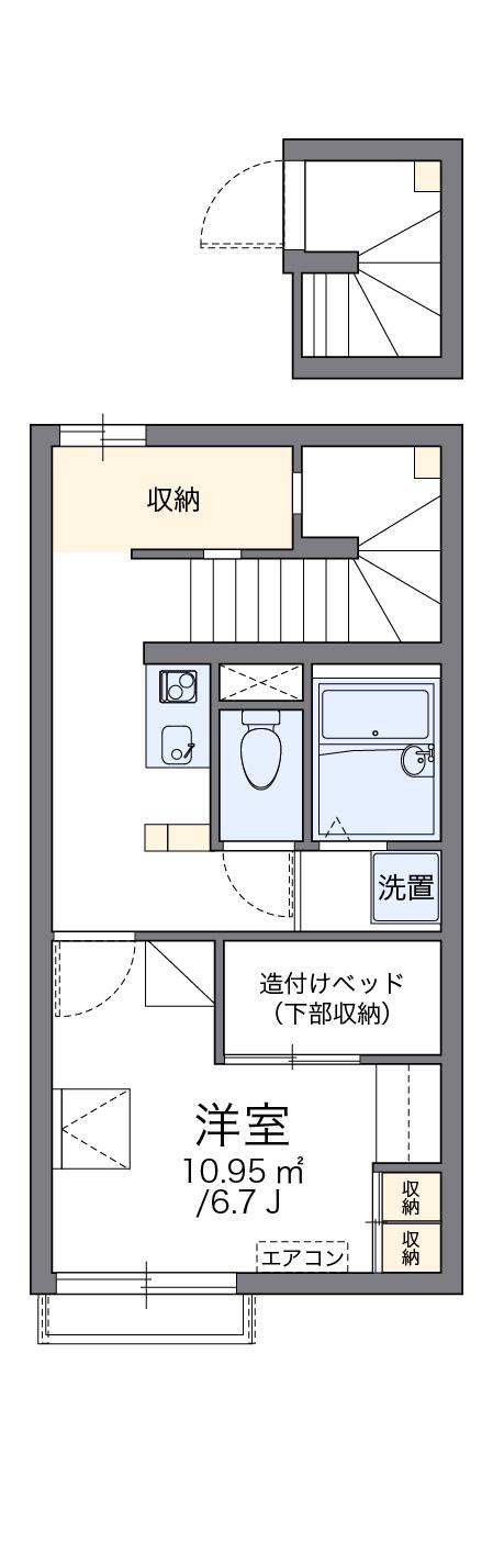 レオパレス辻ガ花(1K/2階)の間取り写真