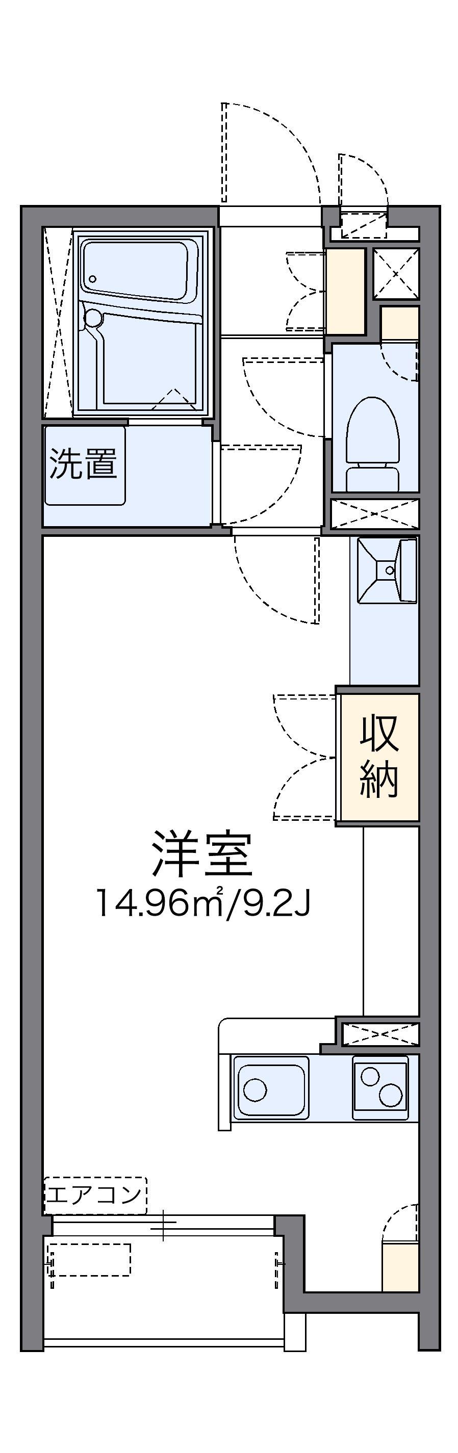 レオネクスト駒止(ワンルーム/1階)の間取り写真