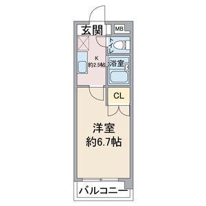 エクセルヒルズ(1K/4階)の間取り写真