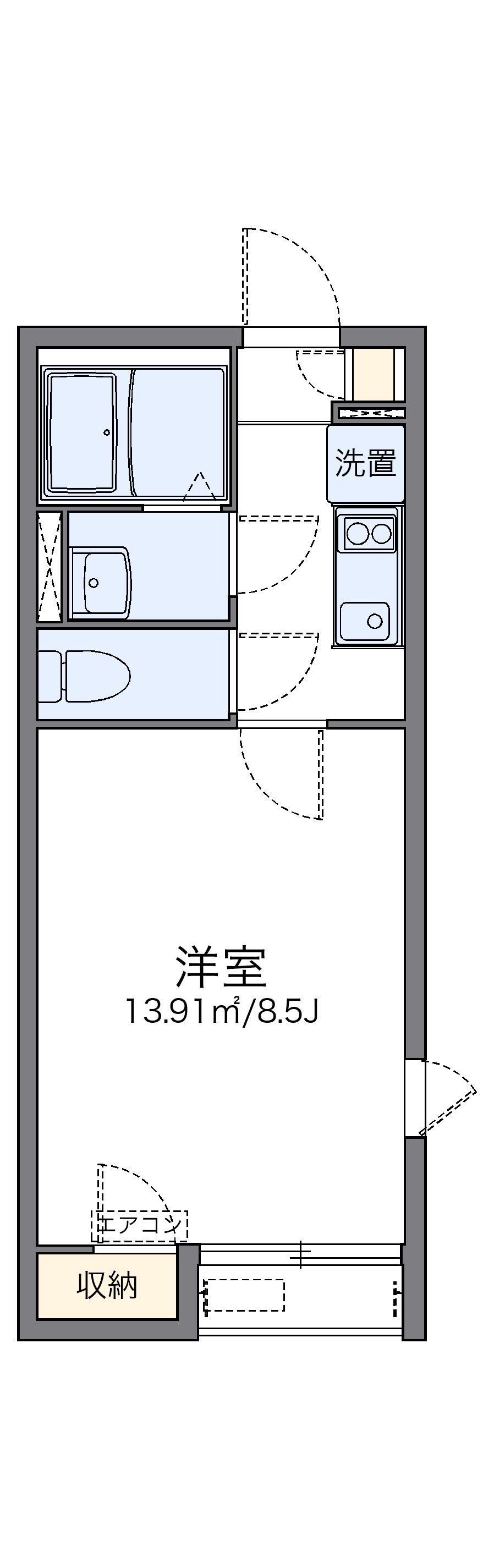 レオネクスト片平(1K/1階)の間取り写真
