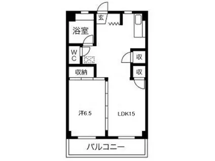 キシモトマンション(2DK/5階)の間取り写真
