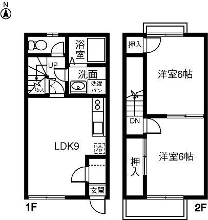 ＡＶＡＮＴ・ＡＧＥ晴丘(2DK)の間取り写真