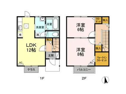 フォレストコート瀬古　Ａ(2LDK)の間取り写真