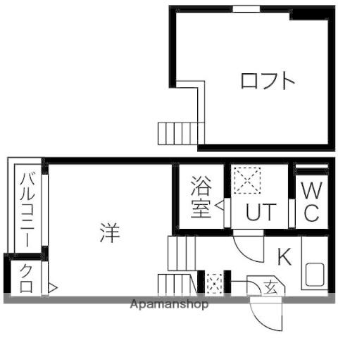 ポンテ志賀本通(1K/1階)の間取り写真