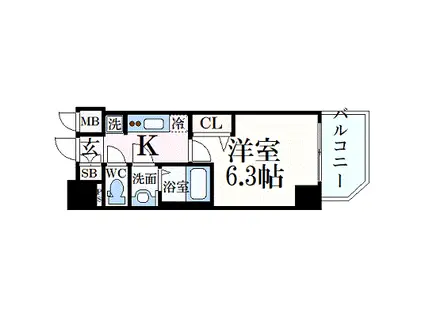 プレサンス THE MOTOYAMA(1K/10階)の間取り写真