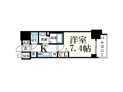 プレサンス桜通ベルノ(1K/14階)の間取り写真