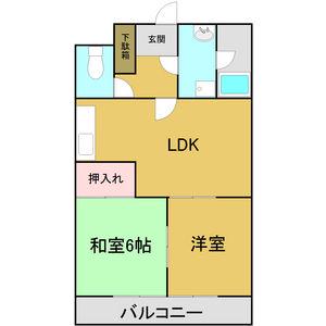 KAKUOZAN 358(2LDK/2階)の間取り写真