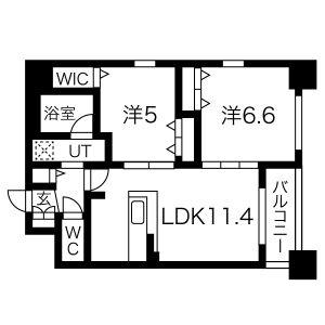 ベルルージュ名駅西(2LDK/4階)の間取り写真