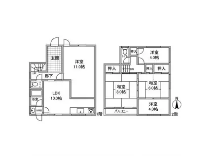 東海交通事業城北線 味美駅(東海交通) 徒歩6分 2階建 築47年(5LDK)の間取り写真