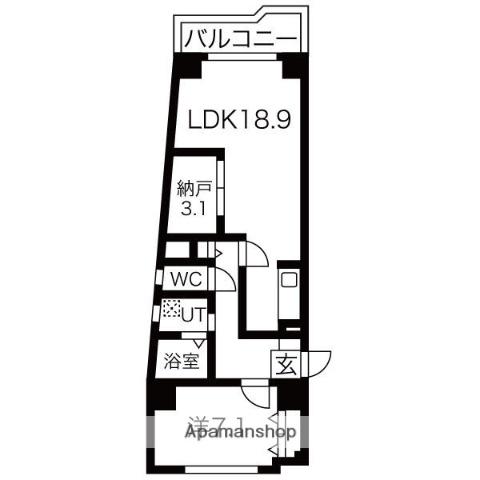 音羽山の神ビル(1SLDK/4階)の間取り写真