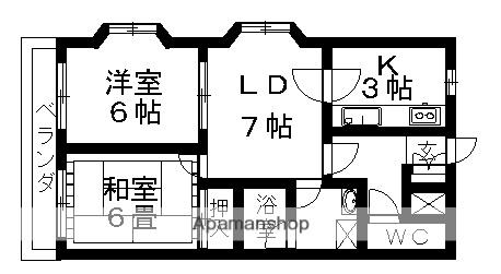 風坊乃森(2LDK/2階)の間取り写真