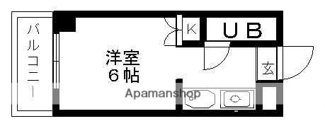 パレス明和(1K/4階)の間取り写真