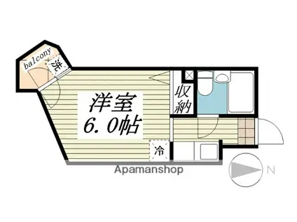 メゾン・ド・覚王山(ワンルーム/1階)の間取り写真
