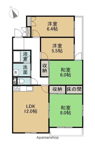 第3ニッチェル大橋(4LDK/4階)の間取り写真