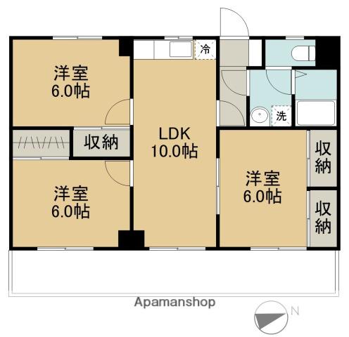 サリテールモリ(3LDK/7階)の間取り写真