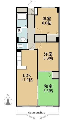 サプリーム新舞子(3LDK/4階)の間取り写真