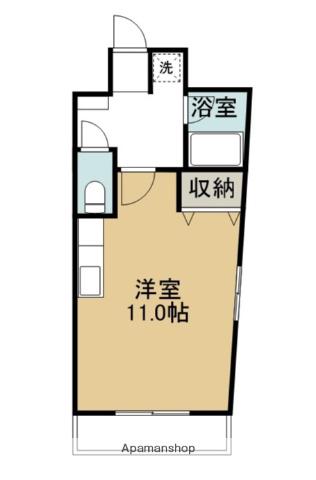 プリミエールKⅡ(ワンルーム/1階)の間取り写真