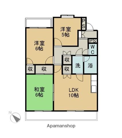 サニーコート寺田(3LDK/2階)の間取り写真
