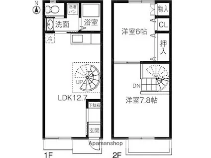 CARPA CALA(2LDK/1階)の間取り写真